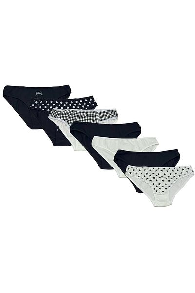 MUK's Beauty Tools Women's 7-Piece Slip Bikini Panties 95% Cotton 5% Elastane (Colors, Patterns May Vary.)
