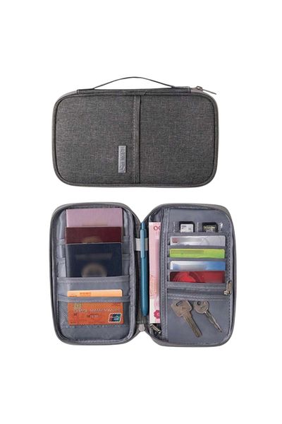 OEM Waterproof passport bag, travel document wallet - Grey