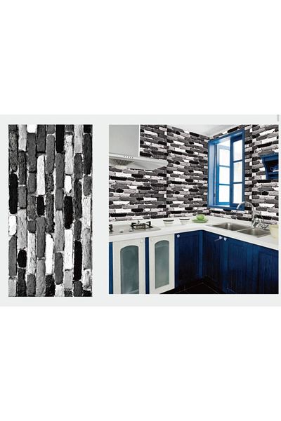 divendi-ro Set of 10 self-adhesive PVC marble tiles for walls or floors - White