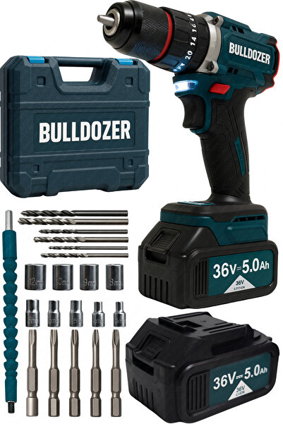 Bulldozer Kömürsüz Çift Akülü Derbeli Vidalama Matkap 36v 5Ah BL-3310