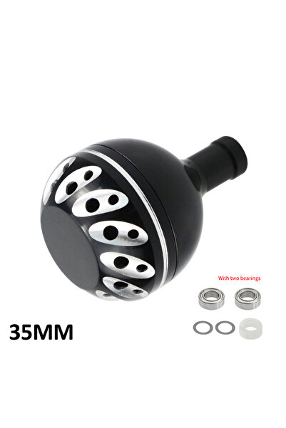 Choice4 مقبض صيد معدني من سبيكة معدنية، فضي وأسود، مقاس 35 مم، من EKfan، بقيا...