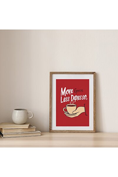 Tutti Daha Fazla Espresso Daha Az Depresso Duvar Sanatı – Mutfak Veya Ofis De...