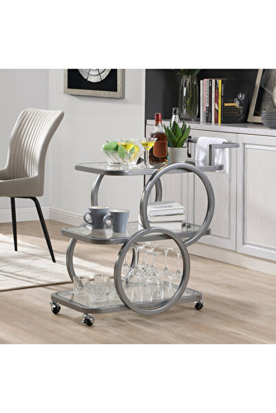 df doffo.com.tr creative furniture designs Gümüş Metal Şaraplık Servis Arabas...
