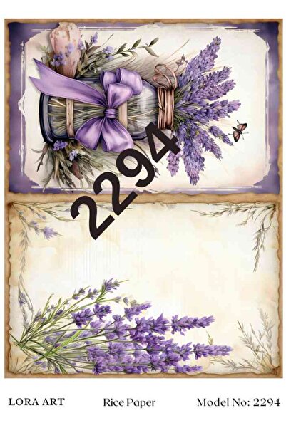 Lora Dekopaj 2294 Lavanta Desenli Pirinç Dekopaj 29*42 cm