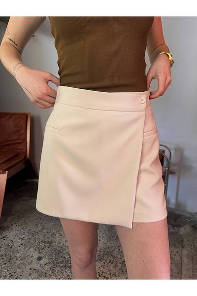 aytenli Double Fabric Mini Length Skirt with Hidden Pocket Detail