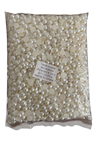 312 KONSEPT 100 bucăți 10 mm jumătate de perlă culoare cremă 25 grame