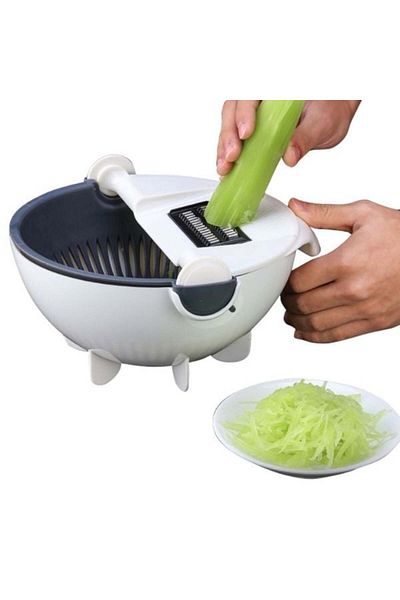 Welora Manual vegetable and fruit slicer with bowl and accessories - White