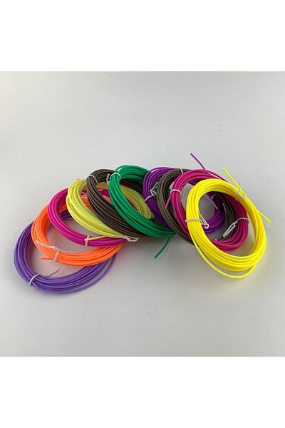 Welora Set of 10 filaments - refills for 3D pencil, PLA 1.75mm, 50 meters, multicolor - Multicolor