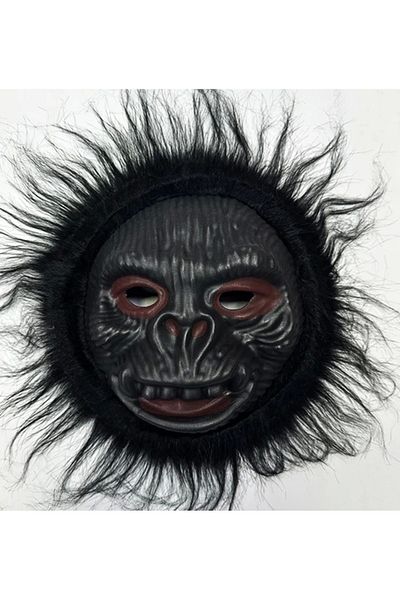 PRATİKOBA Orangutan Mask - Monkey Mask - Gorilla Mask Adult and Child Compatible Black Color Model 2