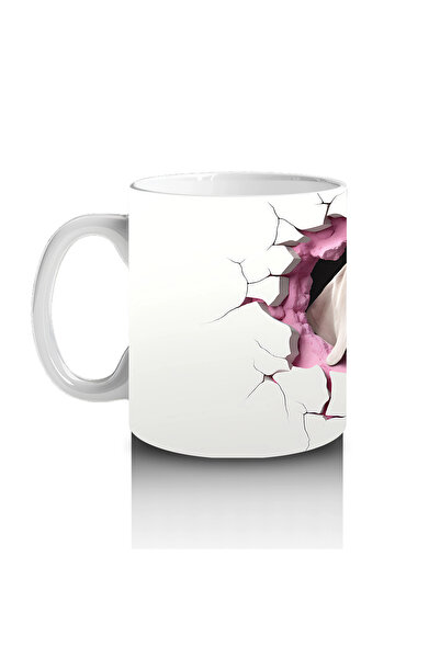 Wisdom Rain Pink Nosed Weimaraner Looking at a Heart Crack – Printed Coffee Mug