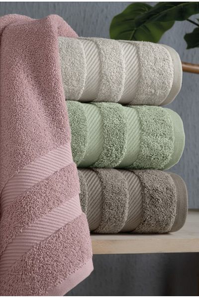 agishop Jacquard 4-Piece 50X90 Hand Towel Nori