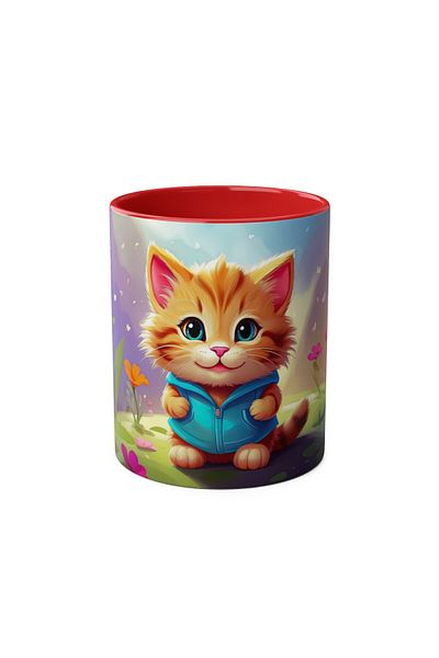 DUBLEMETRE Cat Patterned Printed Mug