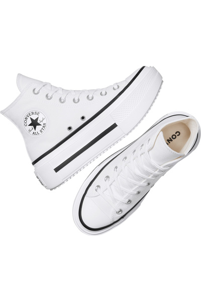 Converse Γυναικείο λευκό αθλητικό παπούτσι Chuck Taylor All Star Lift Double Stack