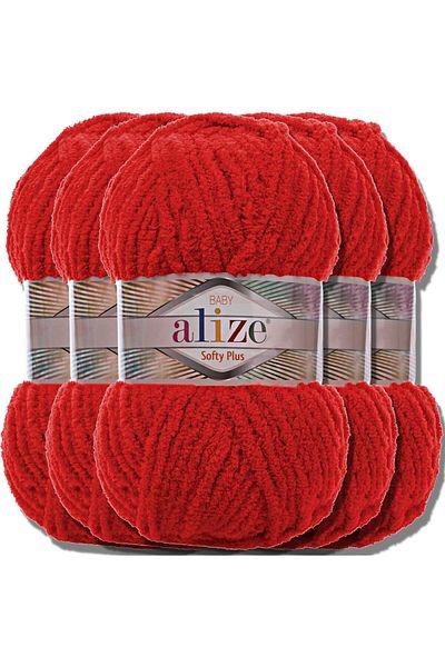 Alize Softy Plus 500 Gr 5 Pack (56 Red)