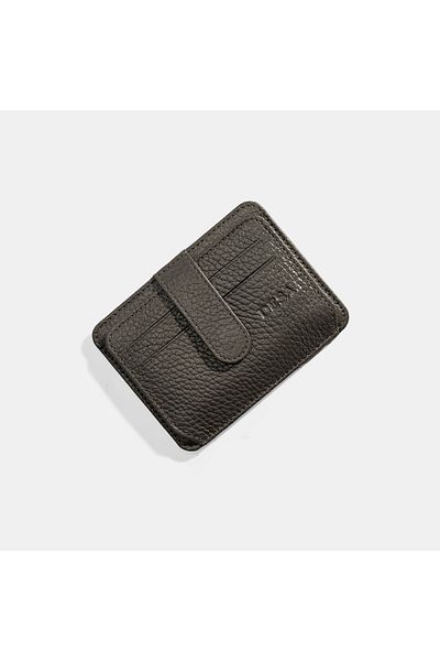 Desa Men's Dark Gray Leather Card Holder