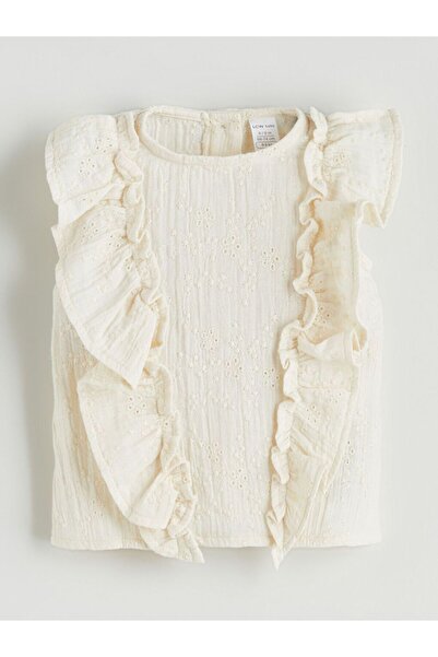 LC Waikiki Lcw Baby Muslin Ruffle Baby Girl Blouse and Shorts 2-Pack