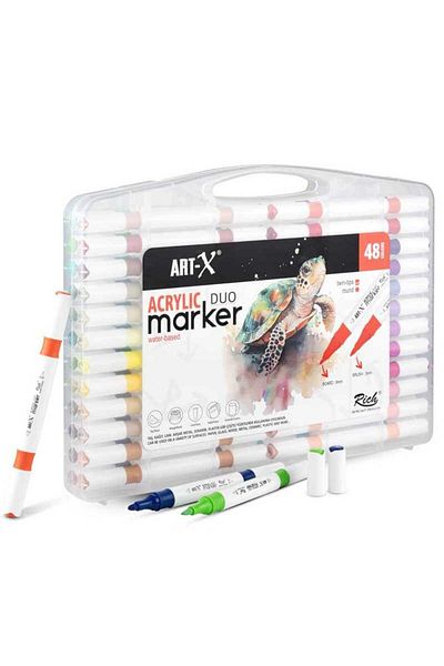 Rich Artx Acrilic Marker Duo 48-Piece Acrylic Pen Set /