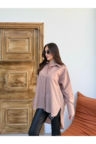 NEW STATION Νέο μακρύ πουκαμισοφόρεμα στυλ σταθιούμενης εφαρμογής