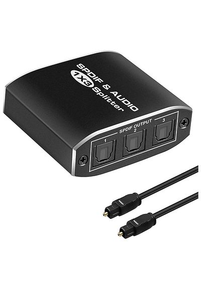 divendi-ro Unidirectional Toslink SPDIF Audio Splitter, 4K and 3D Support