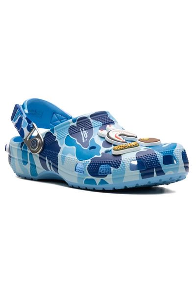 Crocs x A Bathing Ape Clog – Blue Camo | Sky Blue Camouflage Slip-On Sandals