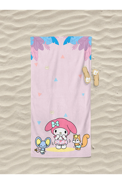 Home Kuromi Melody Patterned Digital Printed Girl's Beach Bath Towel