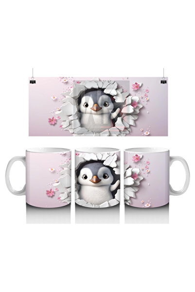 Wisdom Rain البطريق المجوس الذي ينظر بين الثلوج - كوب قهوة مطبوع