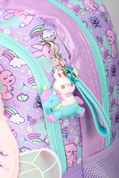 MUGGLE "dekomus Wet Wipes Gifted" Special Design "Fluffy Bunny Collection" Μεγάλη Σχολική Τσάντα