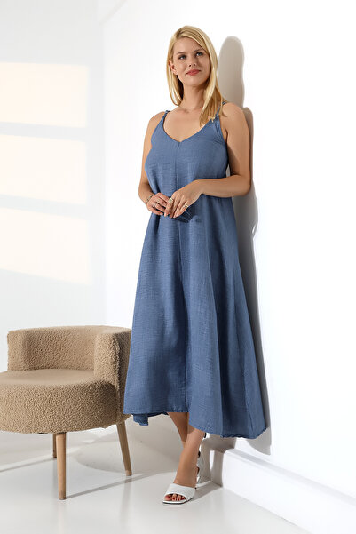 Planet Prestige Sofia Linen Summer Dress with Adjustable Strap