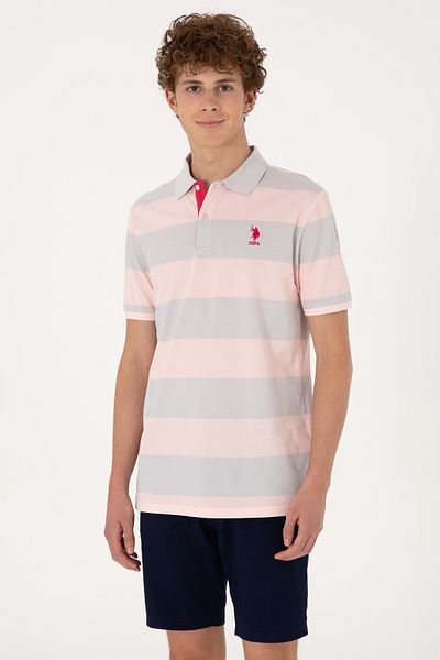 U.S. Polo Assn. Men's Regular Fit Powder Polo Neck Striped T-Shirt 50306827-Vr042