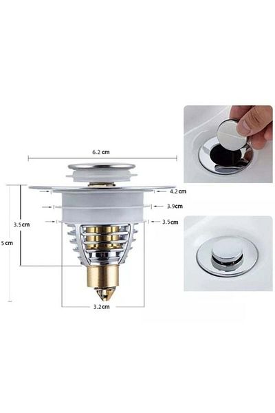 divendi-ro Locking knob for sink/sink/basin/basin, universal - Silver