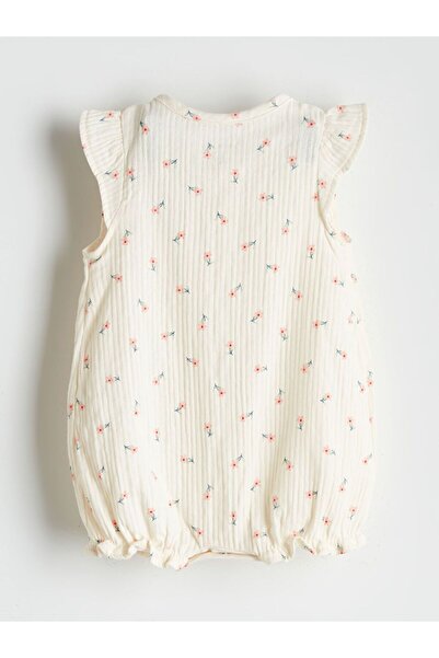 LC Waikiki Lcw Baby Crew Neck Floral Baby Girl Romper and Headband