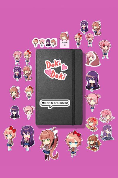 MS Major Selection Doki Doki Literature Club! Pack/Bullet Journal Notebook Sticker Agenda Laptop Sticker
