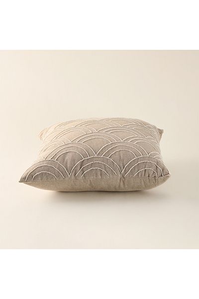 Cottage Cotton Beads Scallops Cushion, White 45*45Cm