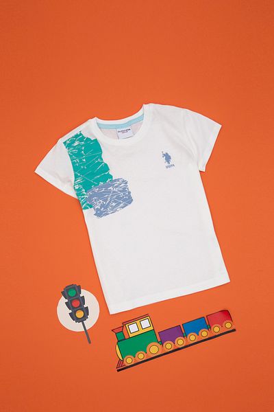 U.S. Polo Assn. Boy's Ecru Crew Neck T-Shirt 50307272-Vr019