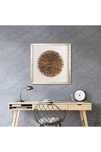 Generic Wall Art Framed Object Golden Feather