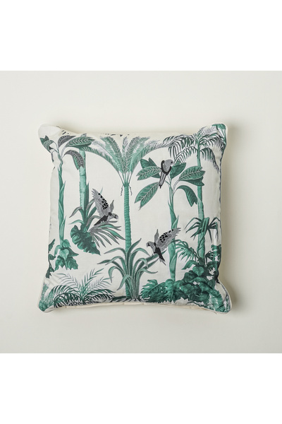 Boutique Blanche وسادة مطرزة على شكل شجرة 50*50 سم، خضراء