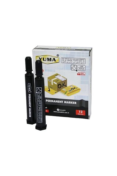 PRATİKOBA Yuma Ym-790S Black Parcel Pen 12 Pieces