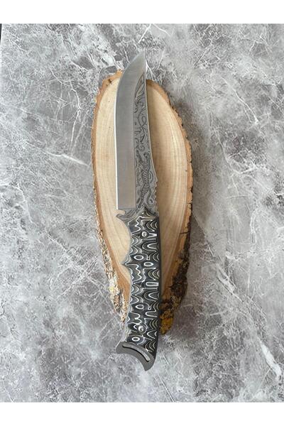 empressnaturalstone Pars Gravürlü Çelik Kamp & Av Bıçağı – Dramer Verzalit Ka...