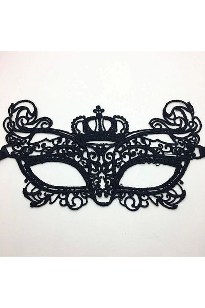 PRATİKOBA Black Color Lace Cut Lace Embroidered Prom Party Mask No 9
