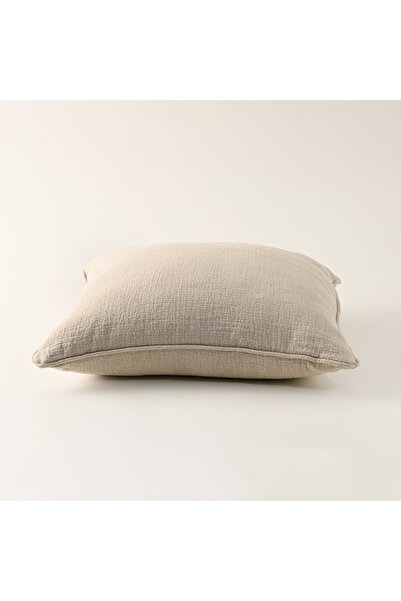 Cottage وسادة جاكار قطنية بنية اللون 50*50 سم