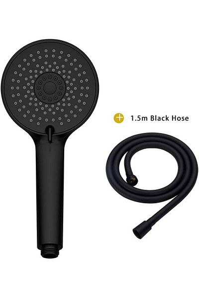 fitto Black shower mixer with shower head - elegant design, durable construction
