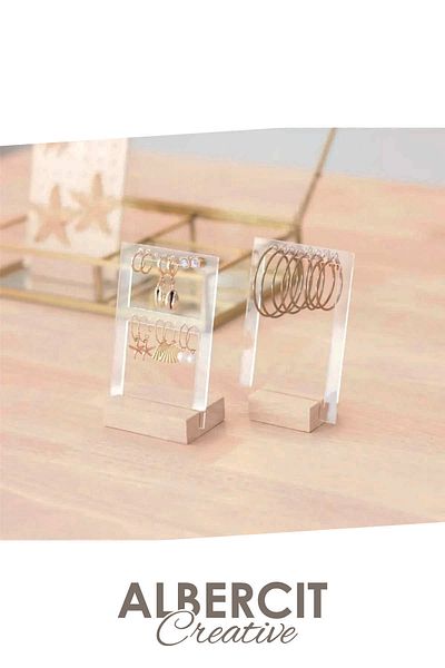 ZarDünya Double Compartment 2-Piece Acrylic Earring Hanger