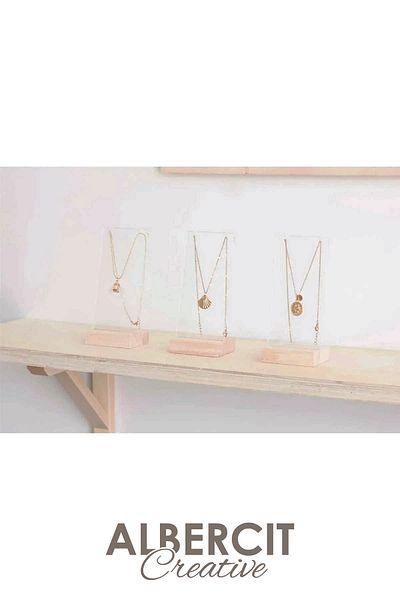 ZarDünya Plexi 3-Piece Jewelry Stand, Acrylic And Wooden Stand, Plexi Organizer, Acrylic Organizer