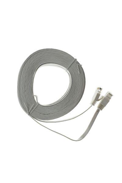 OEM UTP cat.6 cable, 2xRJ45 plug, length 10m, flat, network connection, ethernet, white