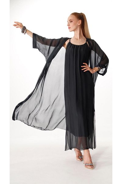 shE tekstil Italian Silk Kaftan Anthracite
