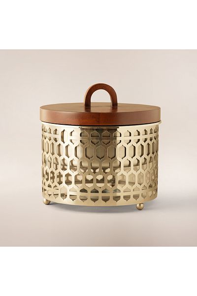 LA MESA Stainless Steel Food Warmer 5L With Wooden Lid, Silver