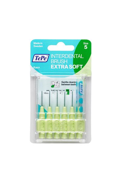 TePe Ultra Soft Interdental Brushes Green 0.8 mm 6 Pieces
