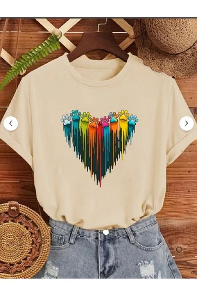 FAEL LİFE Women / Girls Wide Cut Thsort Owersiz Color Patiler Printed
