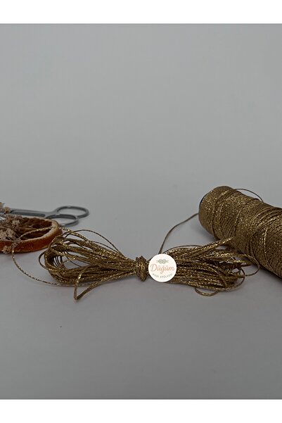 Düğüm Hobi Atölyesi Gold Altın Simli Mumlu Ip 1 Mm – 10 Metre | Takı Yapımı, ...
