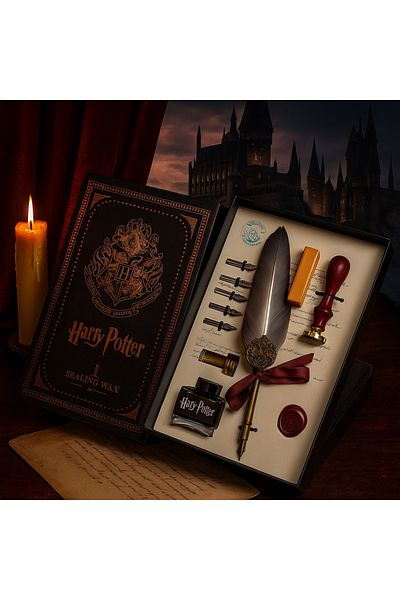 Art Tone Art Elegant Fountain Pen and Calligraphy Dip Pen Set 10 Piece Hogwarts Series Anthracite